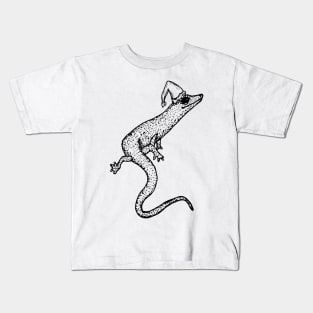 Black and White Christmas Salamander Kids T-Shirt